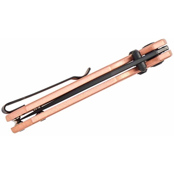Couteau CJRB Maximal Lame Acier AR-RPM9 Manche Cuivre Crossbar Lock KIVT Clip J1954CO - Livraison Gratuite