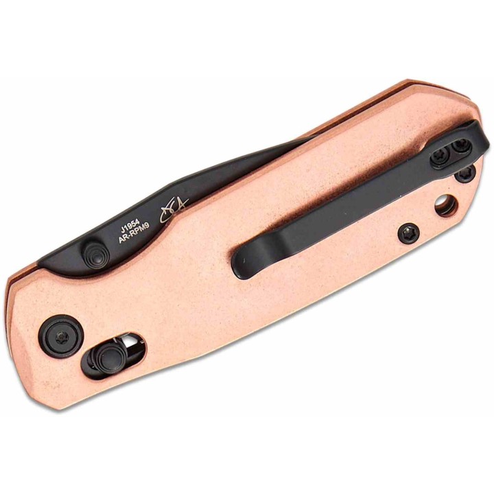 Couteau CJRB Maximal Lame Acier AR-RPM9 Manche Cuivre Crossbar Lock KIVT Clip J1954CO - Livraison Gratuite