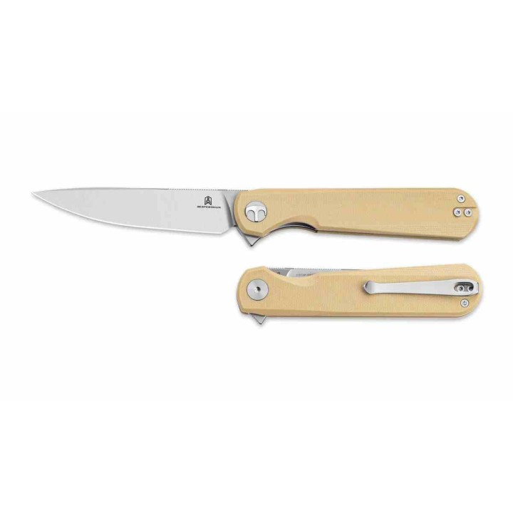 Couteau BESTECHMAN Flick Khaki Lame Drop Point SW Acier D2 Manche G10 Liner Lock KIVT Clip BTKMK13C - Livraison Gratuite