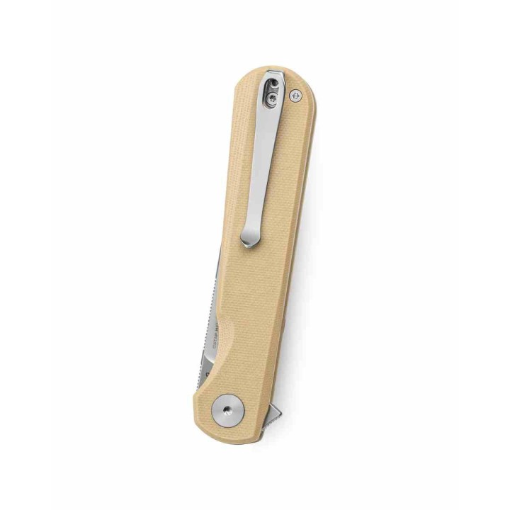 Couteau BESTECHMAN Flick Khaki Lame Drop Point SW Acier D2 Manche G10 Liner Lock KIVT Clip BTKMK13C - Livraison Gratuite