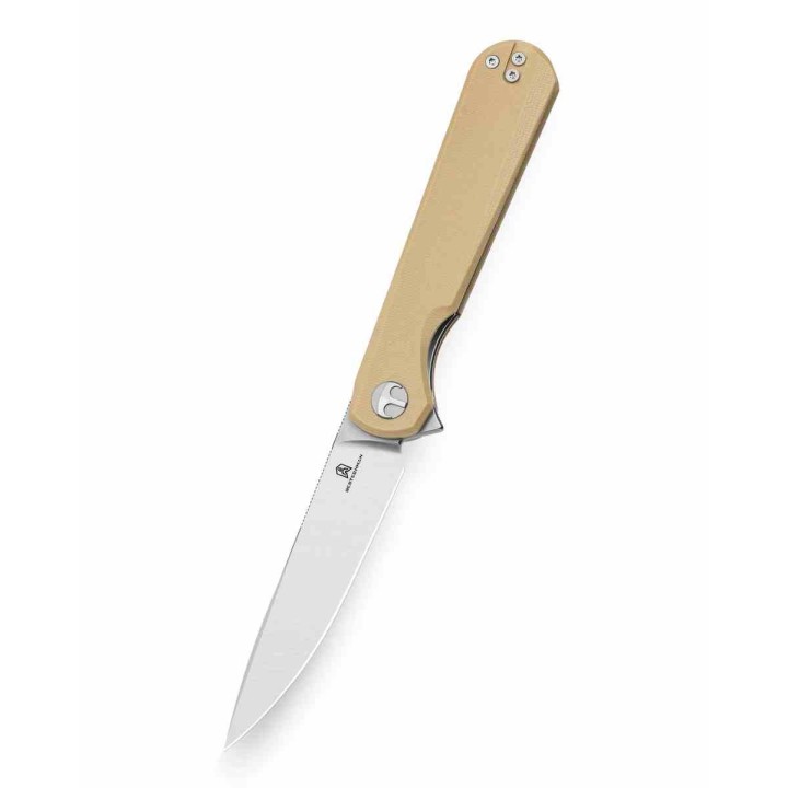 Couteau BESTECHMAN Flick Khaki Lame Drop Point SW Acier D2 Manche G10 Liner Lock KIVT Clip BTKMK13C - Livraison Gratuite