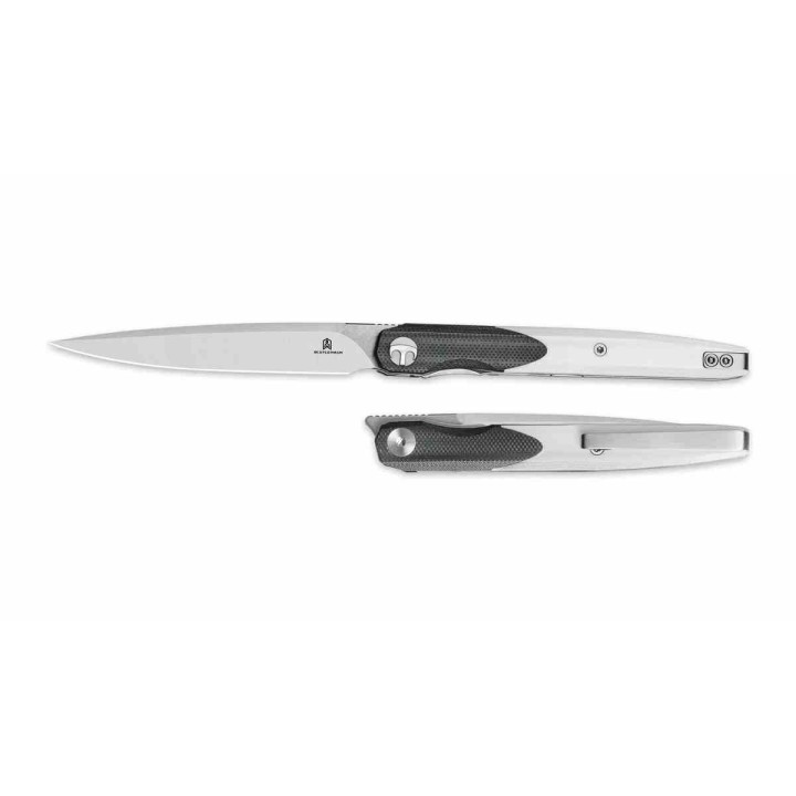 Couteau BESTECHMAN Lanza Black+White G10 Lame Acier 14C28N Manche G10 Liner Lock Clip BTKMK14A - Livraison Gratuite