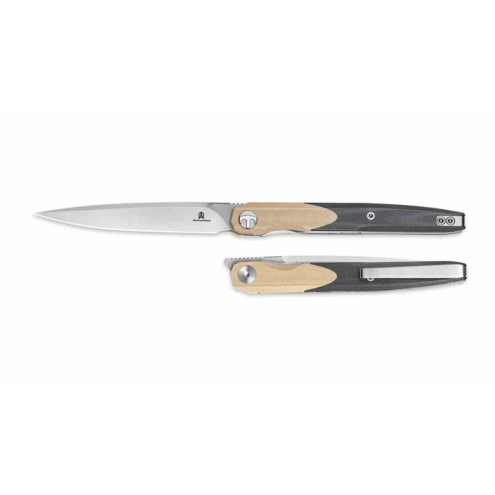 Couteau BESTECHMAN Lanza Khaki & Black G10 Lame Acier 14C28N Manche G10 Liner Lock Clip BTKMK14B - Livraison Gratuite