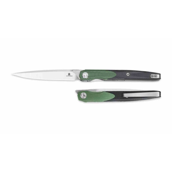 Couteau BESTECHMAN Lanza OD Green+ Black G10 Lame Acier 14C28N Manche G10 Liner Lock Clip BTKMK14C - Livraison Gratuite