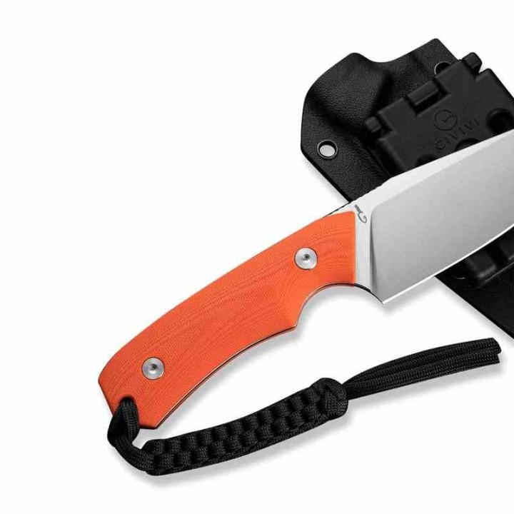 Couteau Civivi Gander Orange Lame Acier 14C28N Manche G10 Étui Kydex CIVC24058B1 - Livraison Gratuite