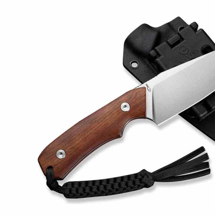 Couteau Bushcraft Survie Civivi Gander Guibourtia Lame Acier 14C28N Manche Bois Étui Kydex CIVC24058B3 - Livraison Gratuite
