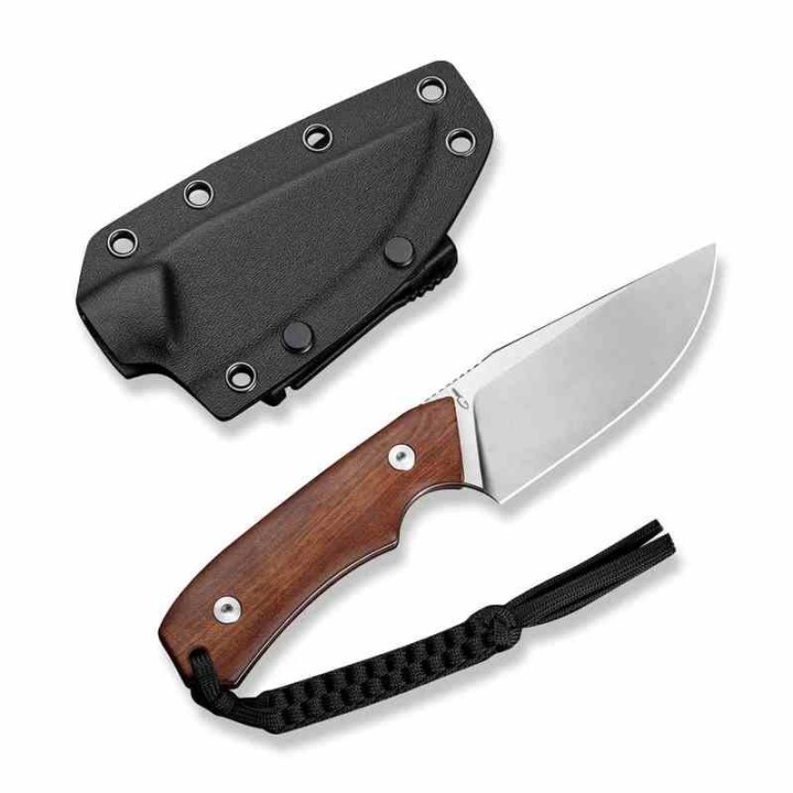 Couteau Bushcraft Survie Civivi Gander Guibourtia Lame Acier 14C28N Manche Bois Étui Kydex CIVC24058B3 - Livraison Gratuite