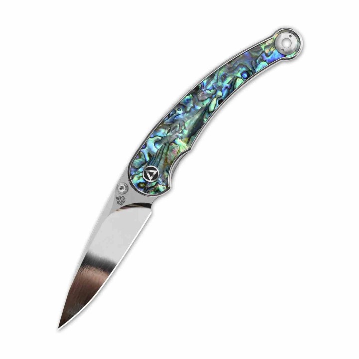 Couteau QSP Dolphin Abalone Lame Acier 14C28N Miroir Manche Abalone Liner Lock KIVT QS161D - Livraison Gratuite