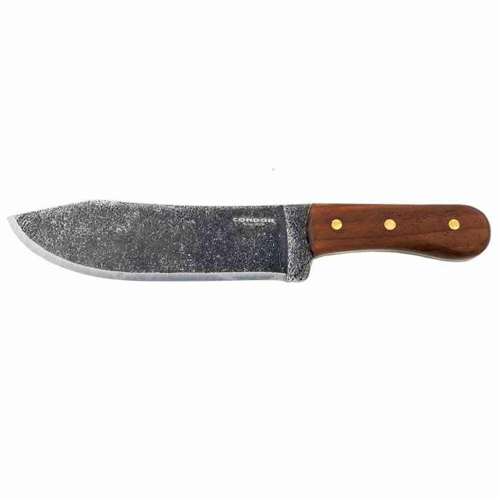 Couteau Condor Hudson Bay Lame Acier Carbone 1075 Manche Noyer Étui Cuir Fabriqué au Salvador CTK24085HC - Livraison Gratuite