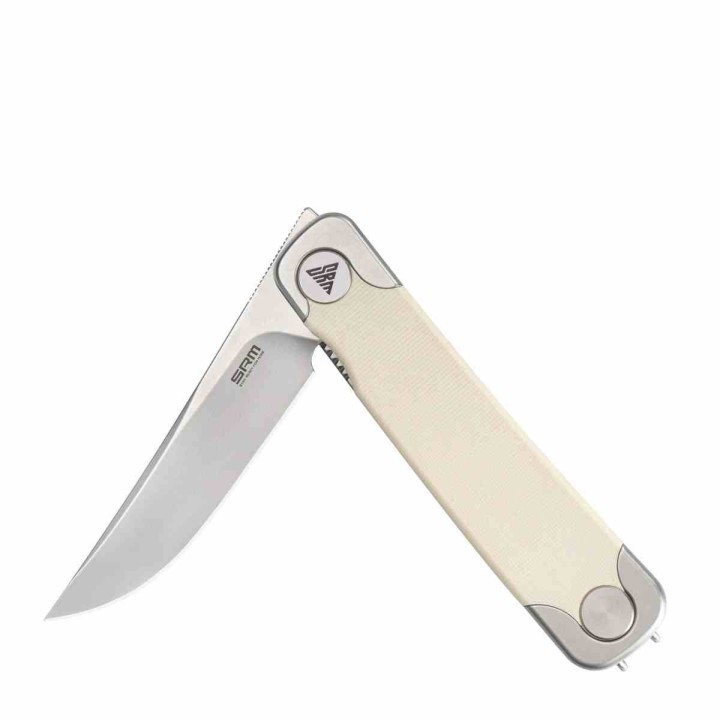 Couteau SRM Enso Tan Lame Acier Sandvik 14C28N Manche G10 Linerlock KIVT SRM131MGT - Livraison Gratuite
