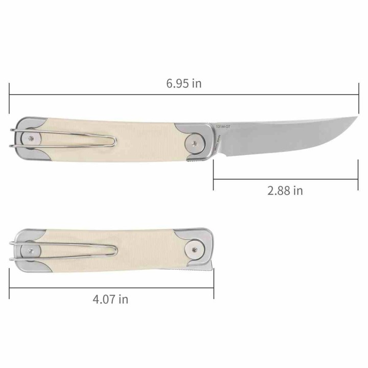 Couteau SRM Enso Tan Lame Acier Sandvik 14C28N Manche G10 Linerlock KIVT SRM131MGT - Livraison Gratuite