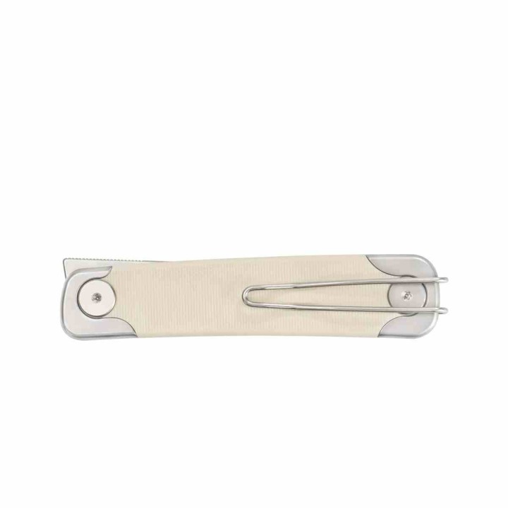 Couteau SRM Enso Tan Lame Acier Sandvik 14C28N Manche G10 Linerlock KIVT SRM131MGT - Livraison Gratuite