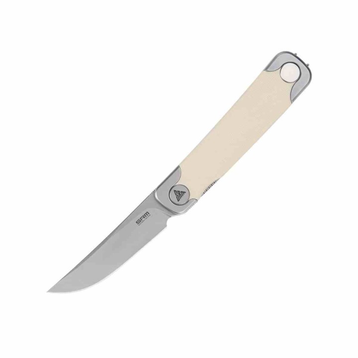 Couteau SRM Enso Tan Lame Acier Sandvik 14C28N Manche G10 Linerlock KIVT SRM131MGT - Livraison Gratuite