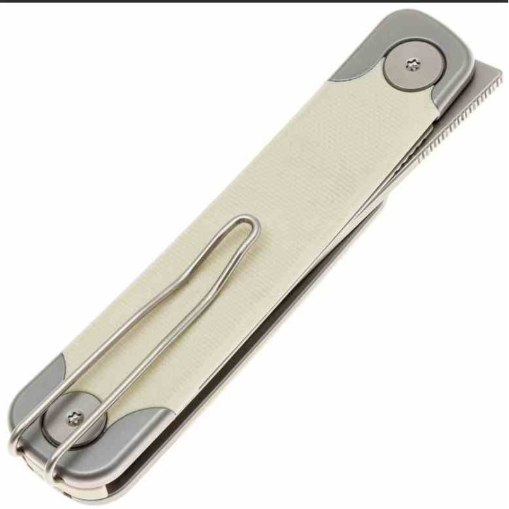Couteau SRM Enso Tan Lame Acier Sandvik 14C28N Manche G10 Linerlock KIVT SRM131MGT - Livraison Gratuite