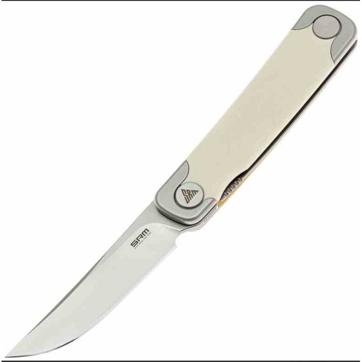 Couteau SRM Enso Tan Lame Acier Sandvik 14C28N Manche G10 Linerlock KIVT SRM131MGT - Livraison Gratuite