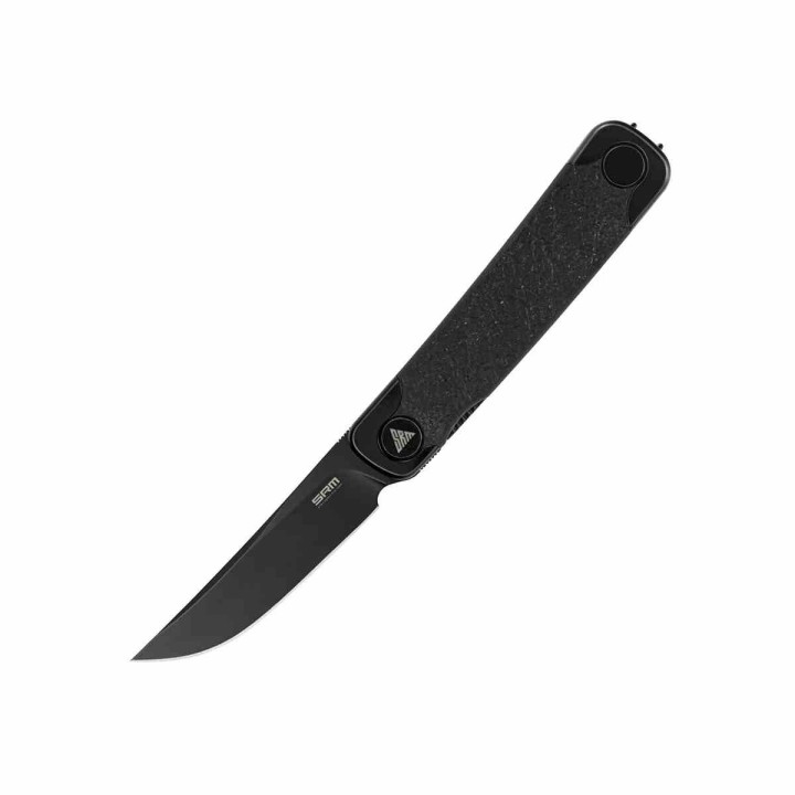 Couteau SRM Enso Black Lame Acier Sandvik 14C28N Manche G10 Linerlock KIVT SRM131MGB  - Livraison Gratuite