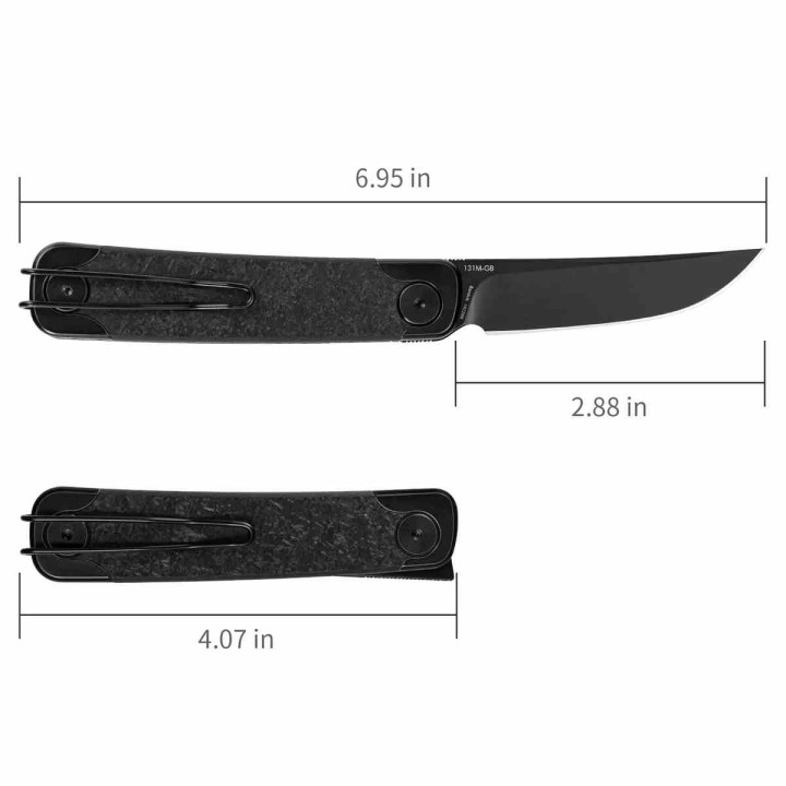 Couteau SRM Enso Black Lame Acier Sandvik 14C28N Manche G10 Linerlock KIVT SRM131MGB  - Livraison Gratuite