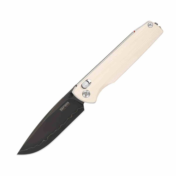 Couteau SRM Terrier White Lame Laminated 140Cr Manche G10 Ambi-Lock Clip SRM258LGX2 - Livraison Gratuite
