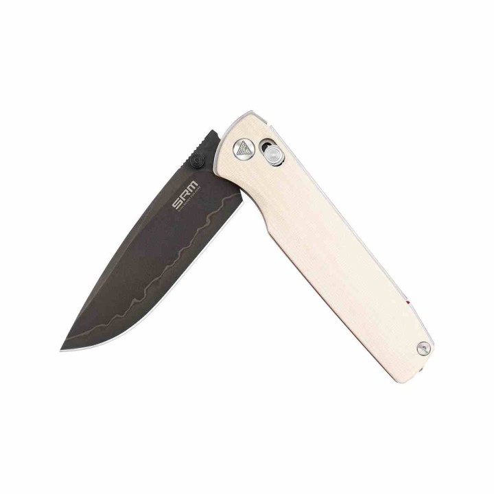 Couteau SRM Terrier White Lame Laminated 140Cr Manche G10 Ambi-Lock Clip SRM258LGX2 - Livraison Gratuite