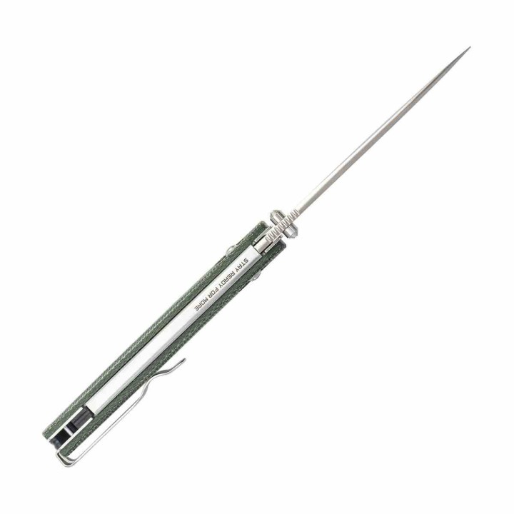 Couteau SRM Terrier Green Lame Laminated 140Cr Manche Micarta Ambi-Lock Clip SRM258LMG2 - Livraison Gratuite
