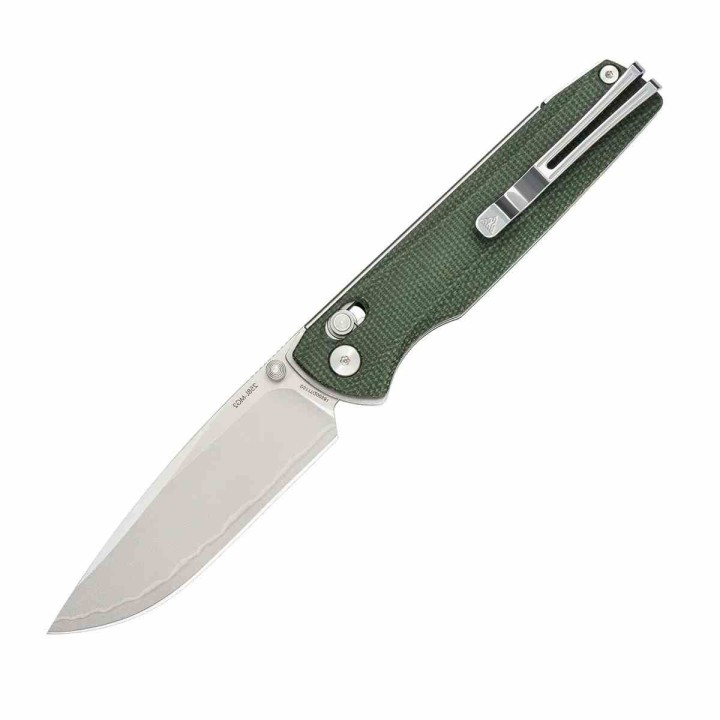 Couteau SRM Terrier Green Lame Laminated 140Cr Manche Micarta Ambi-Lock Clip SRM258LMG2 - Livraison Gratuite