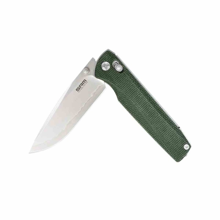 Couteau SRM Terrier Green Lame Laminated 140Cr Manche Micarta Ambi-Lock Clip SRM258LMG2 - Livraison Gratuite