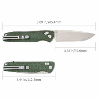 Couteau SRM Terrier Green Lame Laminated 140Cr Manche Micarta Ambi-Lock Clip SRM258LMG2 - Livraison Gratuite