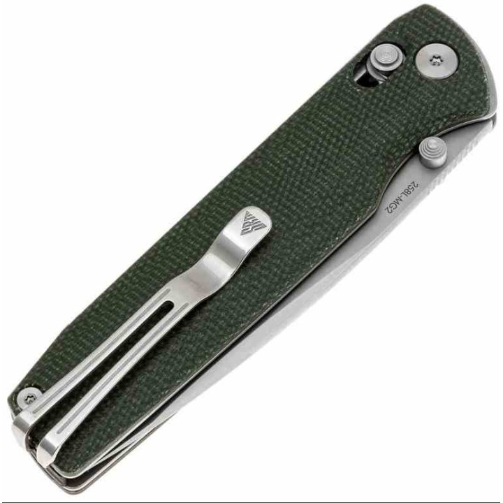 Couteau SRM Terrier Green Lame Laminated 140Cr Manche Micarta Ambi-Lock Clip SRM258LMG2 - Livraison Gratuite