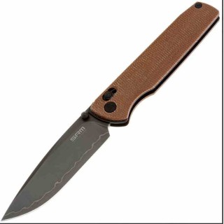 Couteau SRM Terrier Brown Lame Laminated 140Cr Manche Micarta Ambi-Lock Clip SRM258LMN2 - Livraison Gratuite