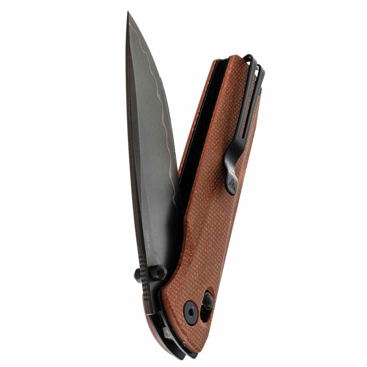 Couteau SRM Terrier Brown Lame Laminated 140Cr Manche Micarta Ambi-Lock Clip SRM258LMN2 - Livraison Gratuite