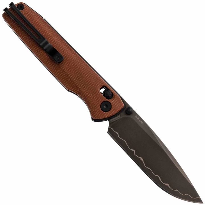Couteau SRM Terrier Brown Lame Laminated 140Cr Manche Micarta Ambi-Lock Clip SRM258LMN2 - Livraison Gratuite