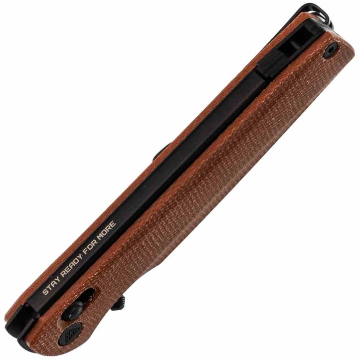 Couteau SRM Terrier Brown Lame Laminated 140Cr Manche Micarta Ambi-Lock Clip SRM258LMN2 - Livraison Gratuite