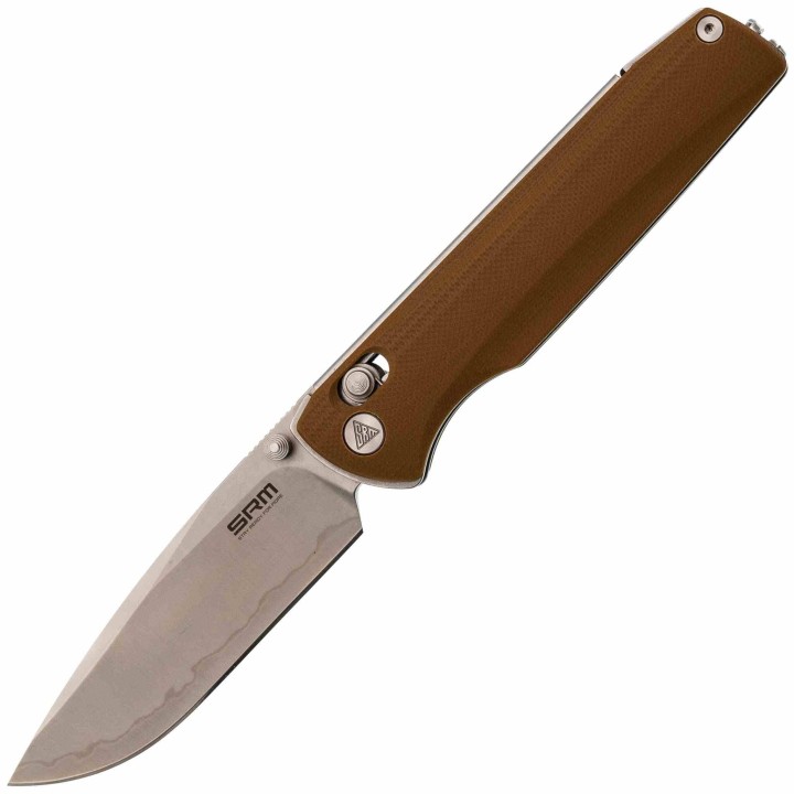 Couteau SRM Terrier Brown Lame Laminated 140Cr Manche G10 Ambi-Lock Clip SRM258LGW2 - Livraison Gratuite