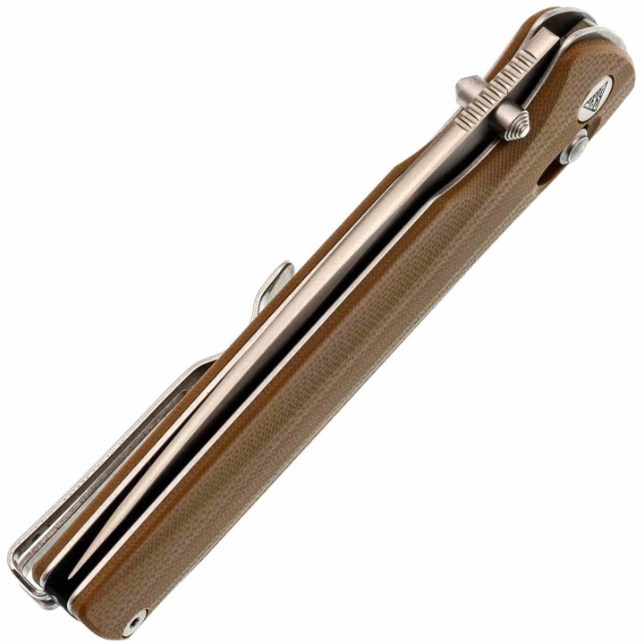 Couteau SRM Terrier Brown Lame Laminated 140Cr Manche G10 Ambi-Lock Clip SRM258LGW2 - Livraison Gratuite