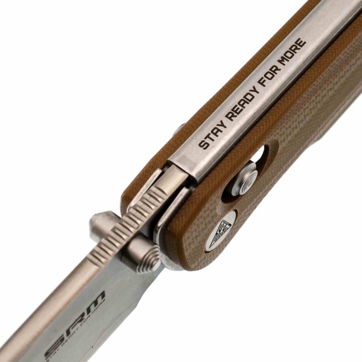 Couteau SRM Terrier Brown Lame Laminated 140Cr Manche G10 Ambi-Lock Clip SRM258LGW2 - Livraison Gratuite