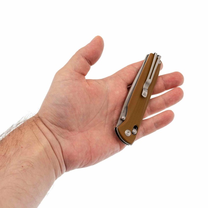 Couteau SRM Terrier Brown Lame Laminated 140Cr Manche G10 Ambi-Lock Clip SRM258LGW2 - Livraison Gratuite