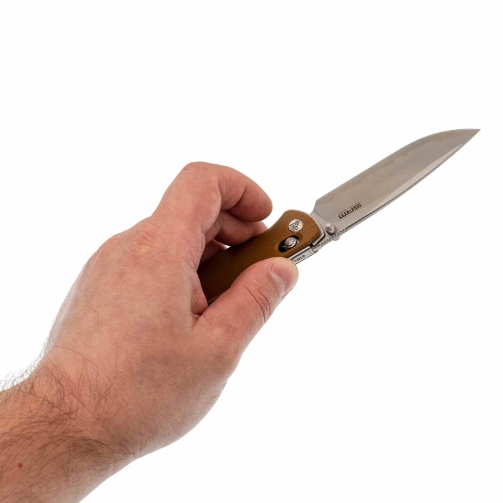 Couteau SRM Terrier Brown Lame Laminated 140Cr Manche G10 Ambi-Lock Clip SRM258LGW2 - Livraison Gratuite