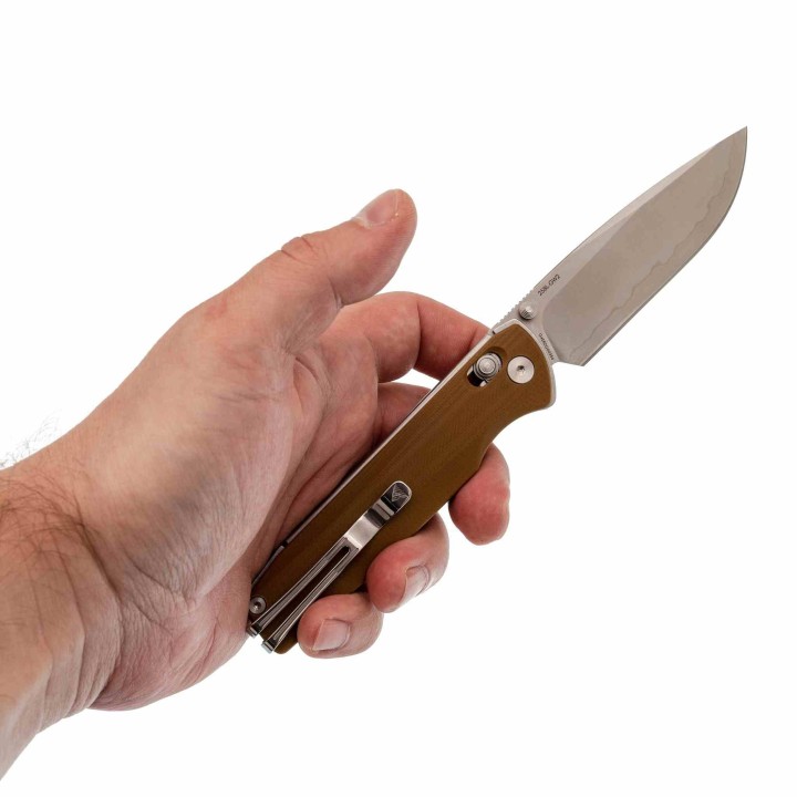 Couteau SRM Terrier Brown Lame Laminated 140Cr Manche G10 Ambi-Lock Clip SRM258LGW2 - Livraison Gratuite