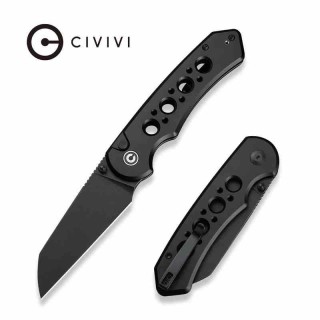 Couteau Civivi Pragma Prime Black Button Lock Lame Wharncliffe Acier 14C28N Manche Alu KIVT CIVC240671  - Livraison Gratuite