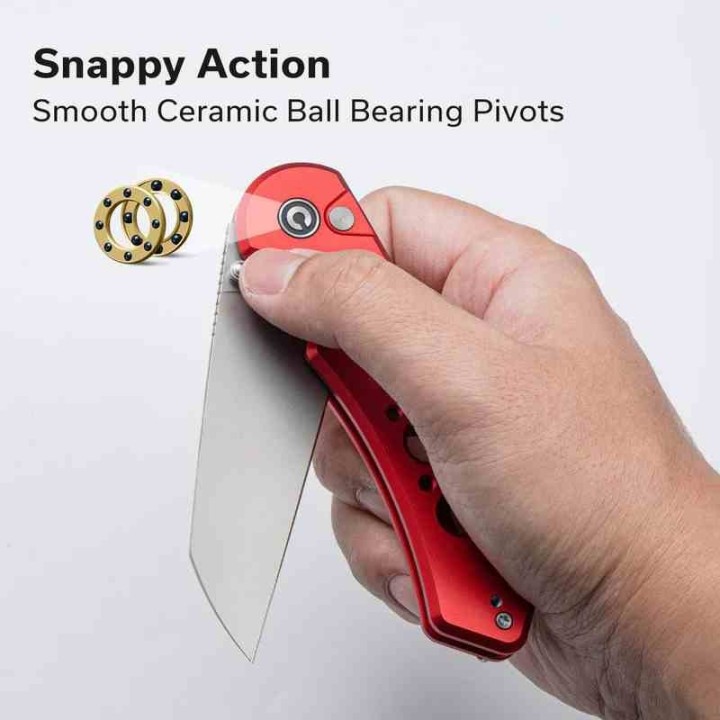 Couteau Civivi Pragma Prime Red Button Lock Lame Wharncliffe Acier 14C28N Manche Alu KIVT CIVC240672  - Livraison Gratuite