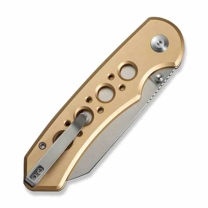 Couteau Civivi Pragma Prime Champagne Button Lock Lame Wharncliffe Acier 14C28N Manche Alu KIVT CIVC240673  - Livraison Gratuite