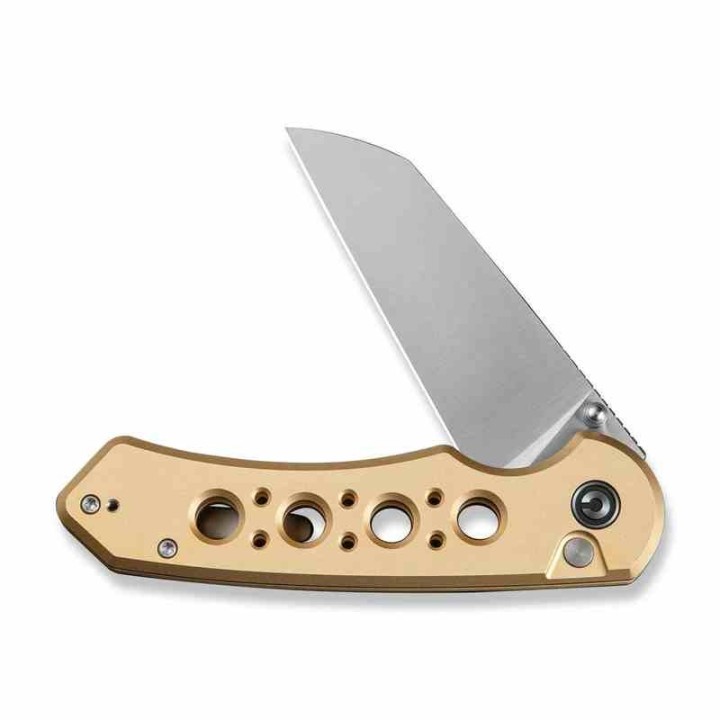 Couteau Civivi Pragma Prime Champagne Button Lock Lame Wharncliffe Acier 14C28N Manche Alu KIVT CIVC240673  - Livraison Gratuite