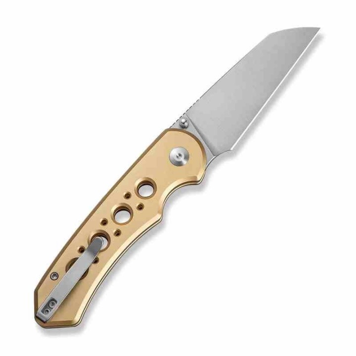 Couteau Civivi Pragma Prime Champagne Button Lock Lame Wharncliffe Acier 14C28N Manche Alu KIVT CIVC240673  - Livraison Gratuite