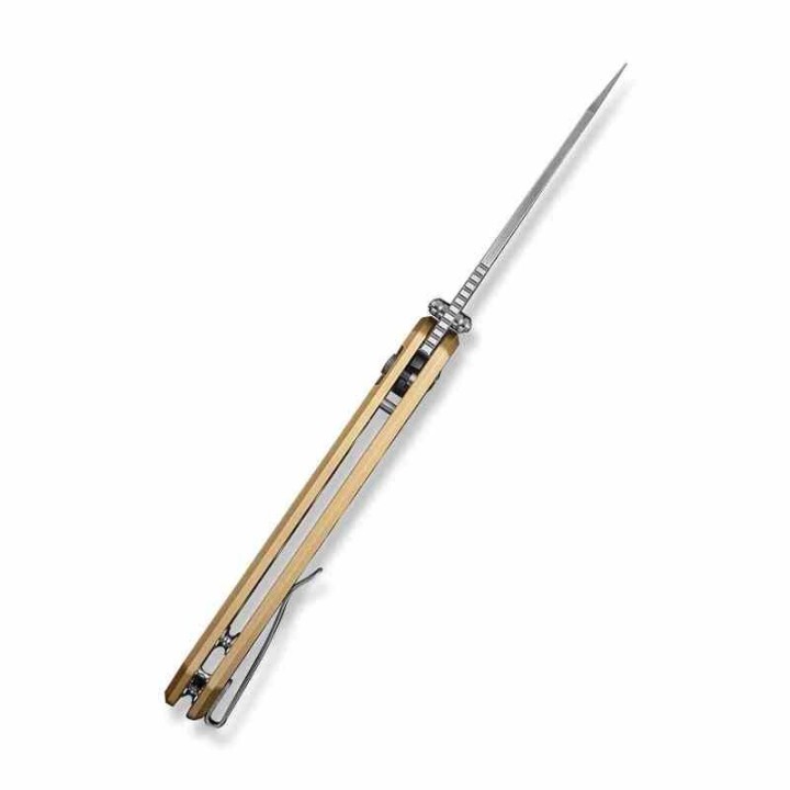 Couteau Civivi Pragma Prime Champagne Button Lock Lame Wharncliffe Acier 14C28N Manche Alu KIVT CIVC240673  - Livraison Gratuite
