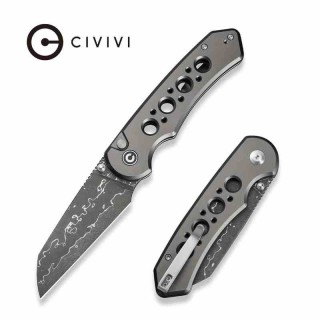 Couteau Civivi Pragma Prime Damas Button Lock Lame Damas Wharncliffe Manche Alu KIVT CIVC24067DS1 - Livraison Gratuite