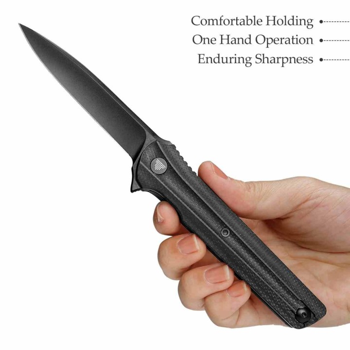 Couteau Trivisa Seagull-Black Lame Acier 14C28N Manche Micarta KIVT Linerlock Clip TVTY28BM14 - Livraison Gratuite