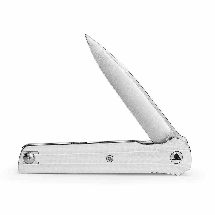 Couteau Trivisa Seagull-White Lame Acier 14C28N Manche G10 KIVT Linerlock Clip TVTY28WG14 - Livraison Gratuite