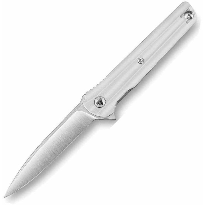 Couteau Trivisa Seagull-White Lame Acier 14C28N Manche G10 KIVT Linerlock Clip TVTY28WG14 - Livraison Gratuite