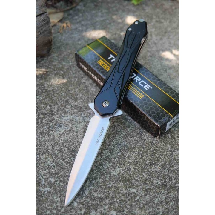 Lot de 3 Couteau Tac Force Semi Automatique Lame Acier Inox Manche Alu Brise Vitres Linerlock TF2003BK - Livraison Gratuite