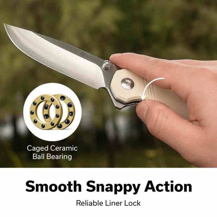 Couteau Pliant Sencut Aetheris Ivory EDC Lame Clip Point 9Cr18MoV Satinée Manche G10 Linerlock KIVT S240951 - Livraison Gratuite